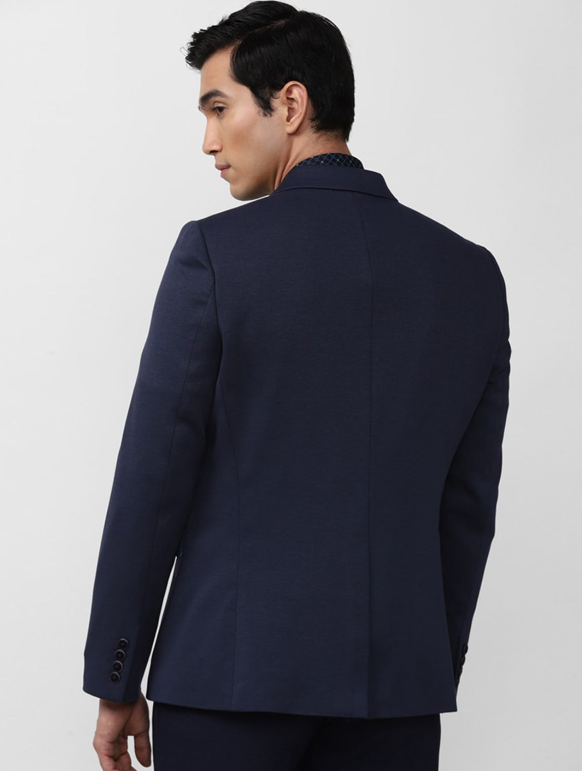 Navy Blue Raymond fabric Blazer for Men