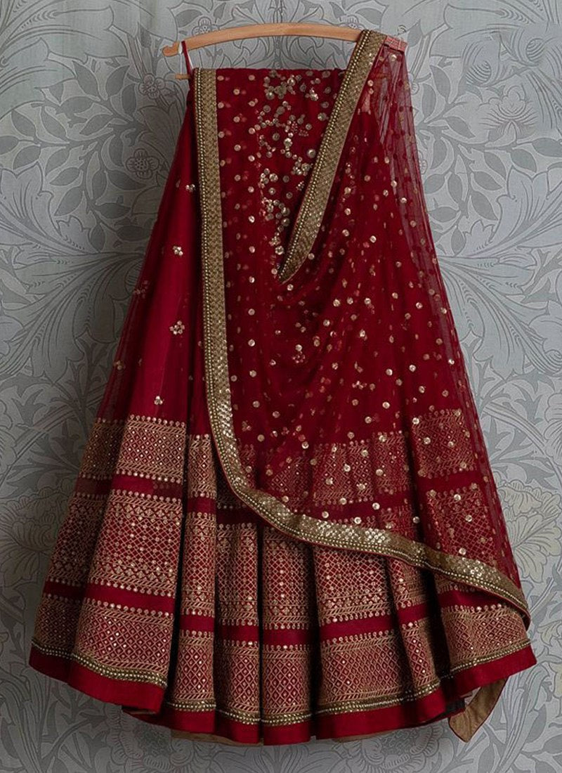Maroon Premium Work Fully Stitched Lehenga