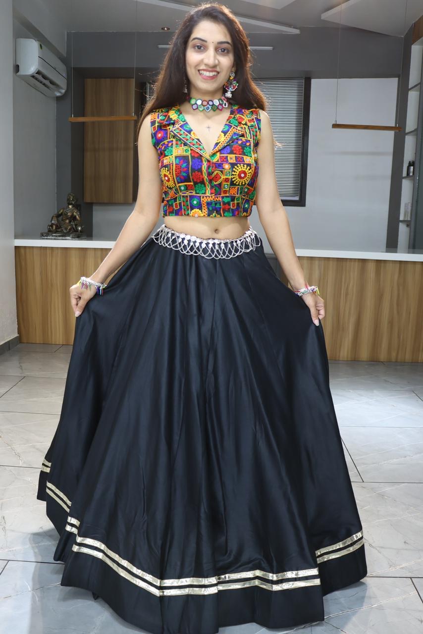 Ethnic Navratri 8 Colours Pure Cotton Chaniya Choli with Gamthi Work Fully Stitched