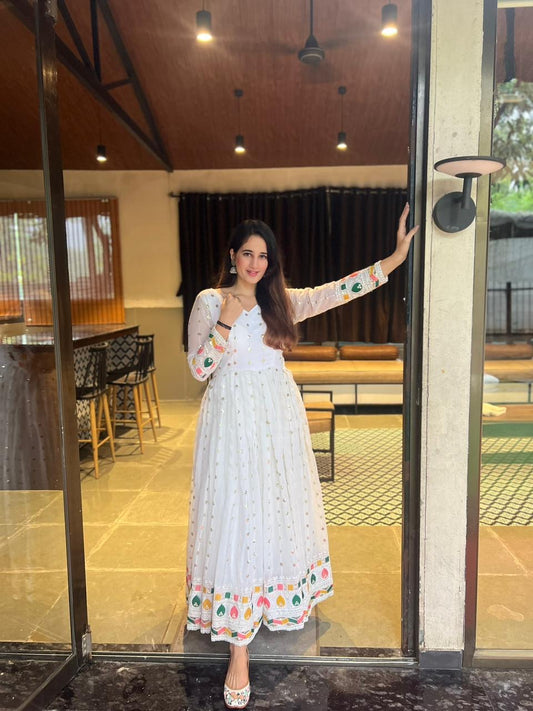 Off white Anarkali Gown with flair