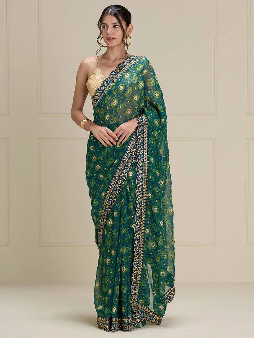 Premium Lace Border Saree with Fully stitched Blouse