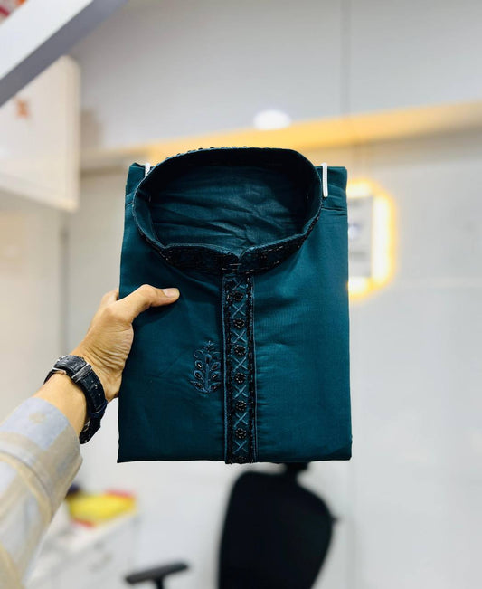 Premium Handwork on Silk Kurta with Pajama for Men