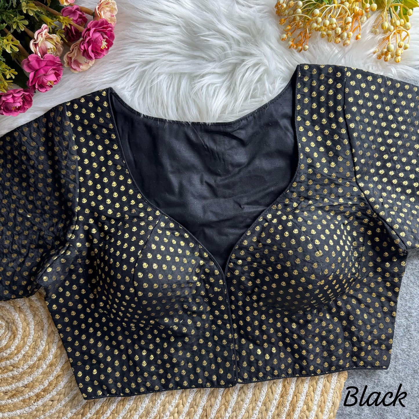 Beautiful Meena Silk Readymade Butti Jacquard Blouse