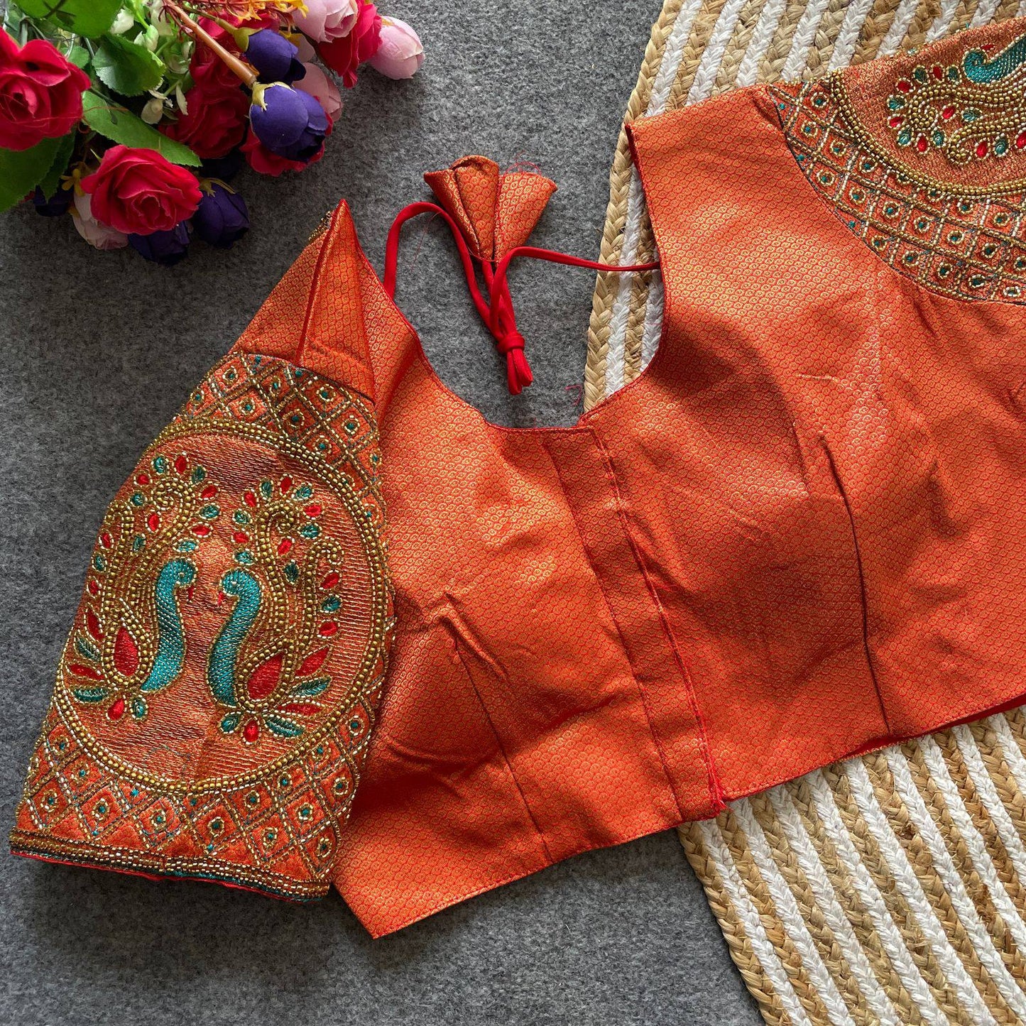 Abhinaya - Premium Thread Work Silk Readymade Blouse