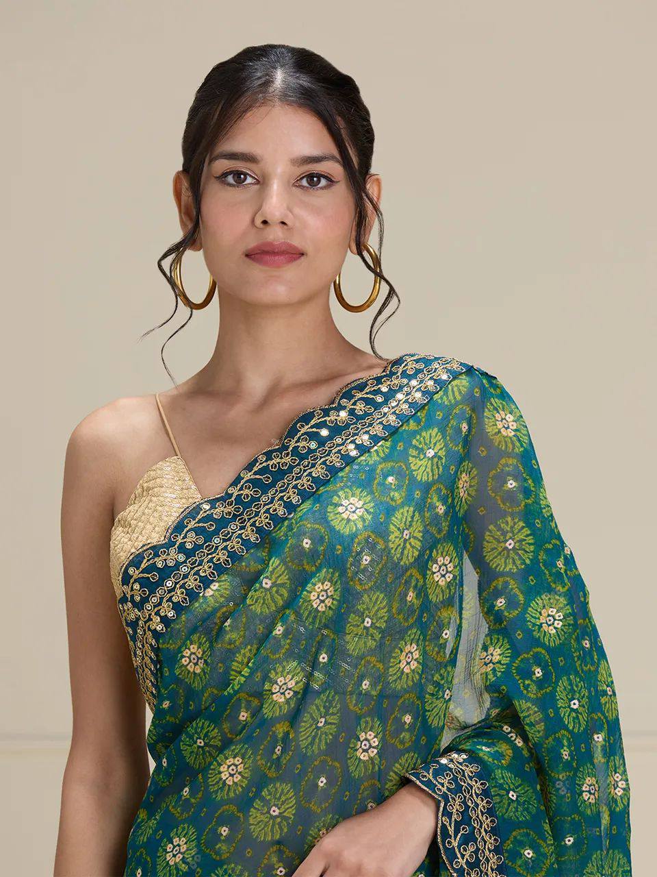 Premium Lace Border Saree with Fully stitched Blouse