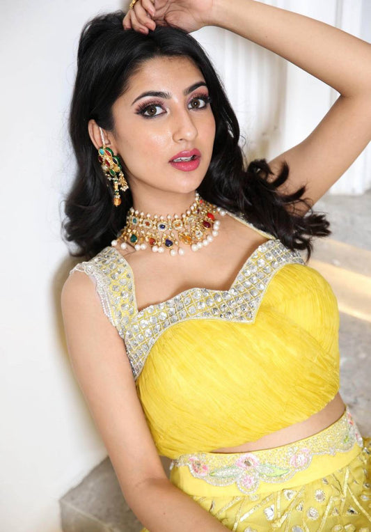 Lime green Premium glitter lehenga