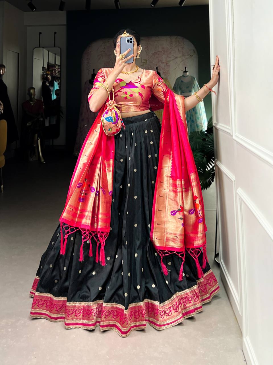 Paithani Silk Fully Stitched Lehengas in beautiful Colours