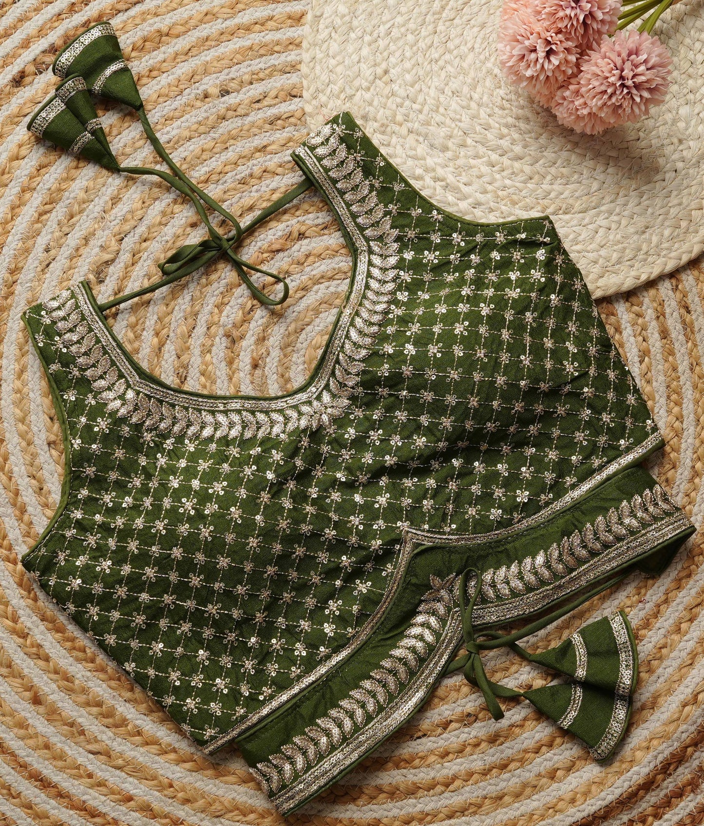 Yuvika - Beautiful Readymade Blouse to Pair with any saree or lehenga with Belt