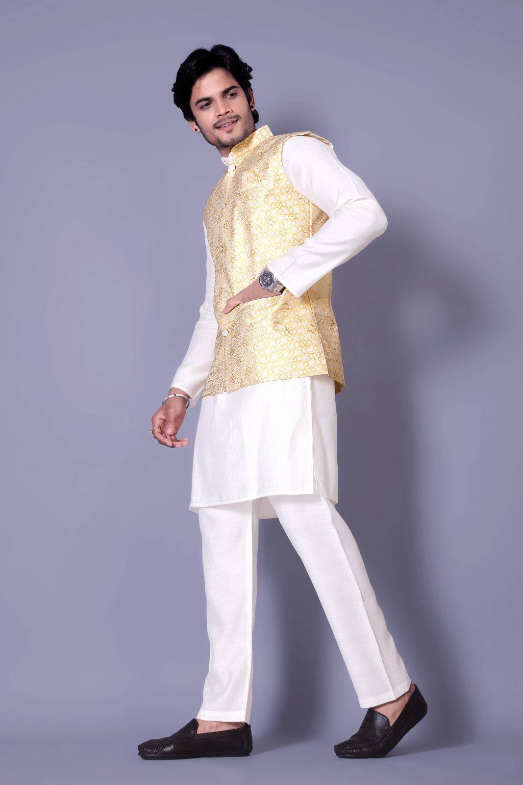 Stylish Kurta with Koti for Wedding & Festive Looks - Men's Wear