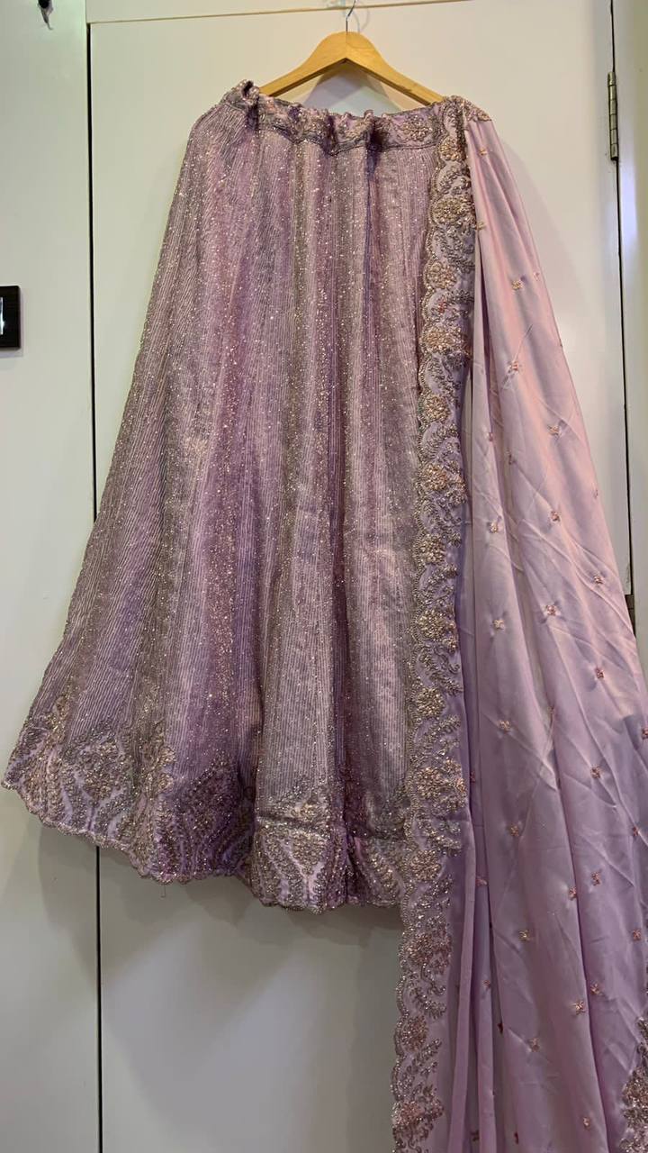 Light Lilac fully stitched lehenga