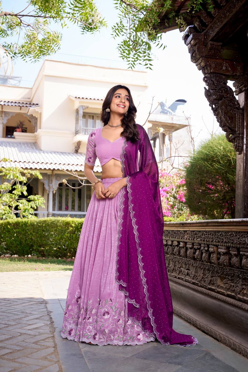 Beautiful Embroidered Fully Stitched Lightweight Lehengas