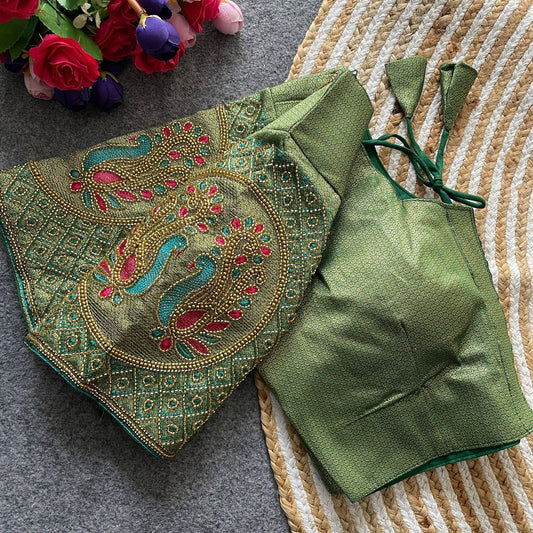 Abhinaya - Premium Thread Work Silk Readymade Blouse