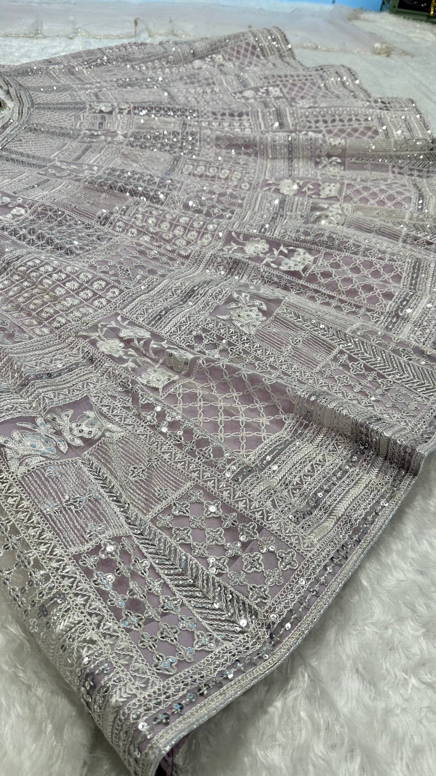Siya - Pastel Light Colour beautiful Net Embroidered Lehenga