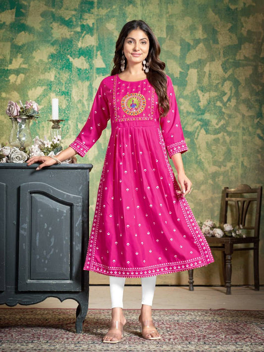 Sakhi - Soft Cotton Embroidered Kurti Set