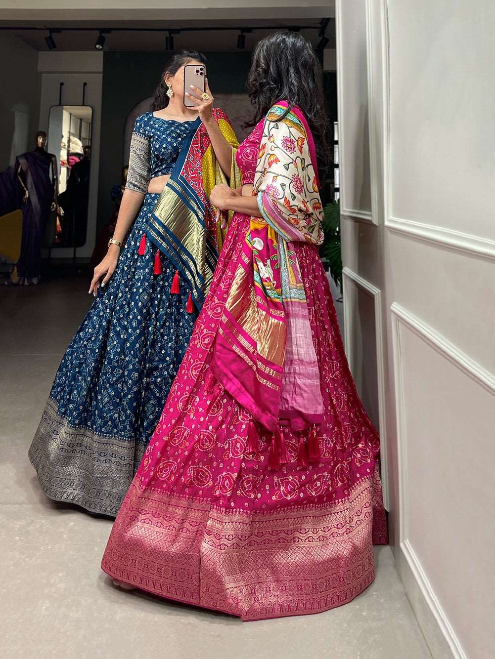 Dola silk printed premium fully stitched lehenga