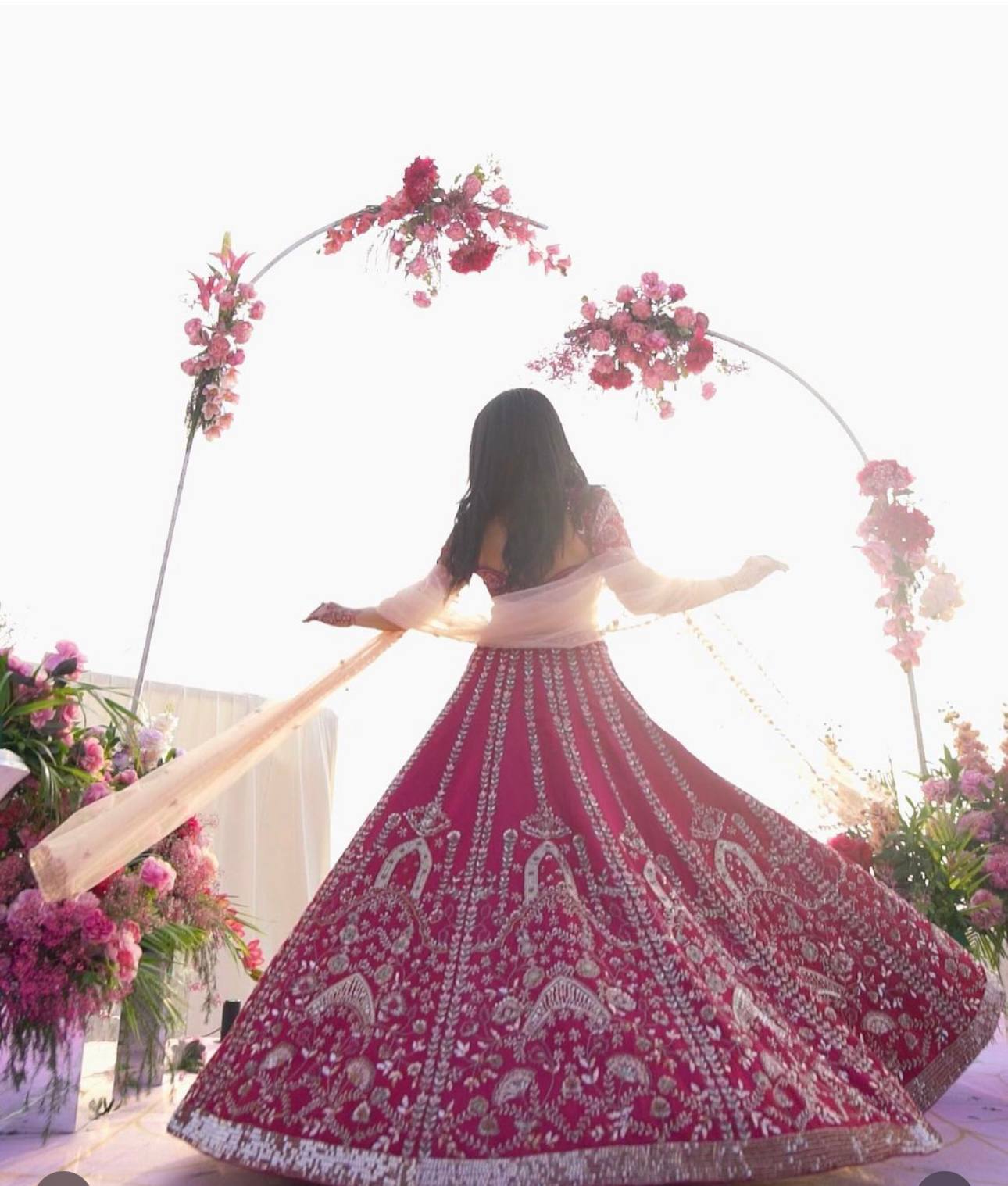 Abha - Premium Rani Pink Beautiful Lehenga