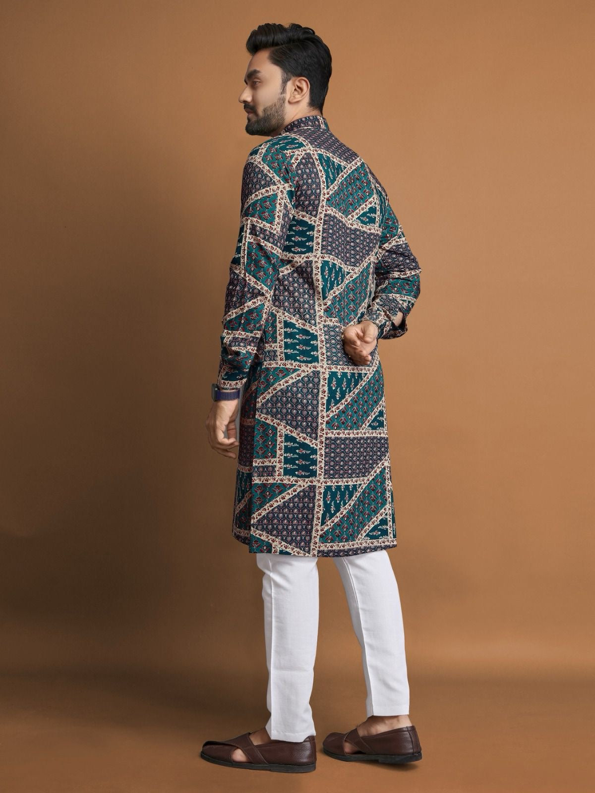 Men's Soft Cotton Foil Print Kurta with Cotton Pajama for every occasion