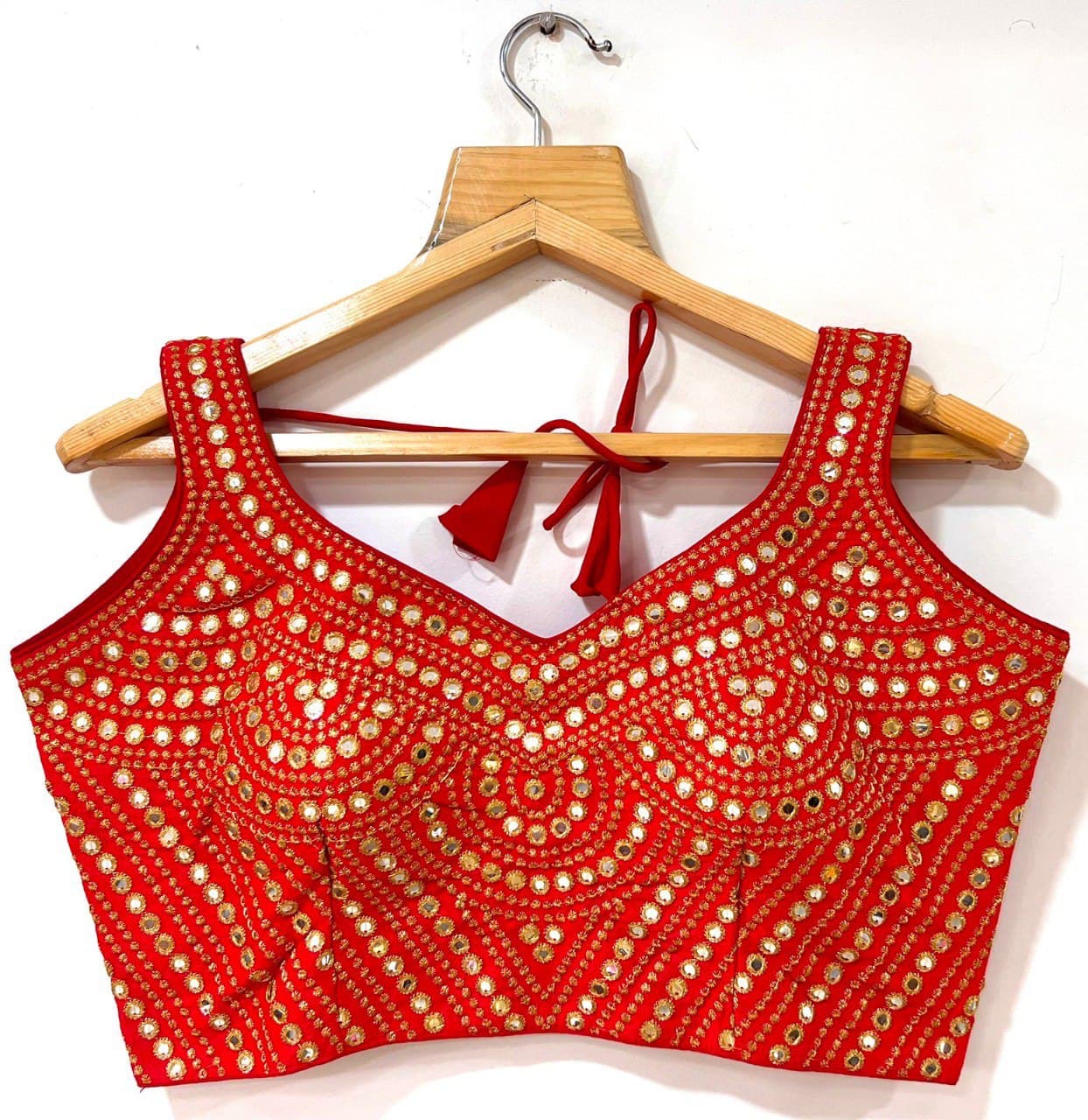Beautiful Foil Mirror Work Silk Readymade Blouse to Pair with Saree or Lehenga