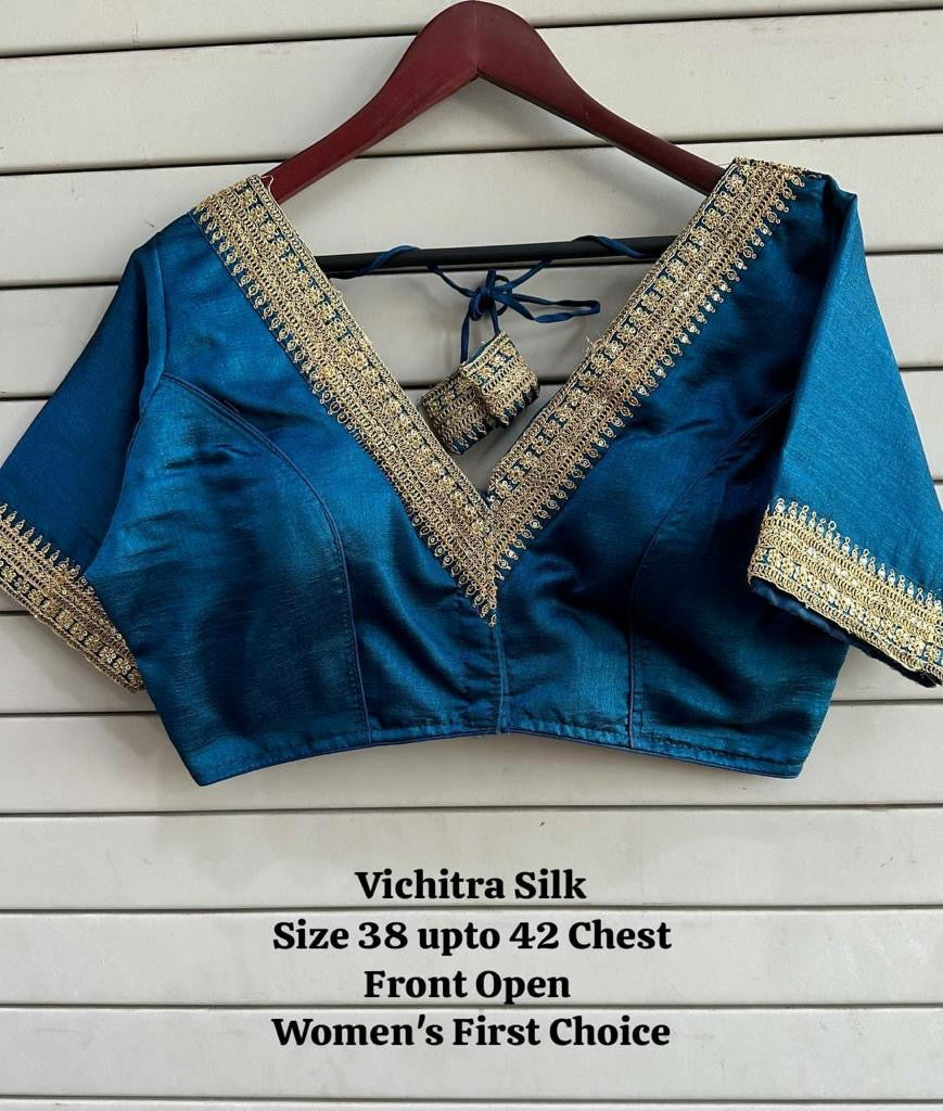 Vichitra silk premium readymade blouse