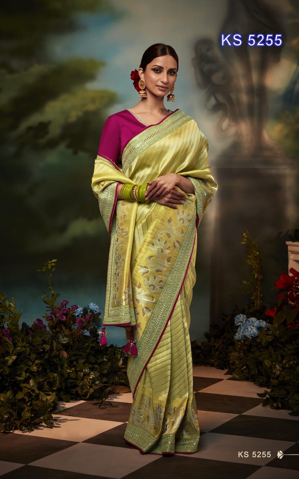 Premium Silk sarees with work and stitched blouse