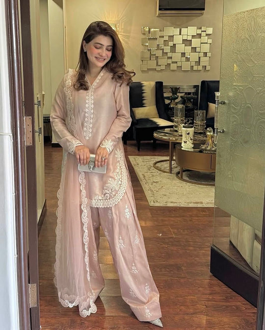 Preet - Beautiful Soft Silk Embroidered Salwar Suit Fully Stitched