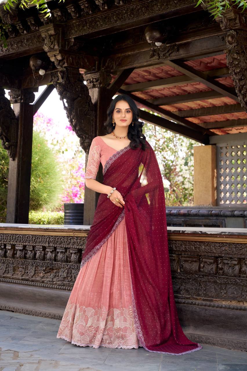Beautiful Embroidered Fully Stitched Lightweight Lehengas