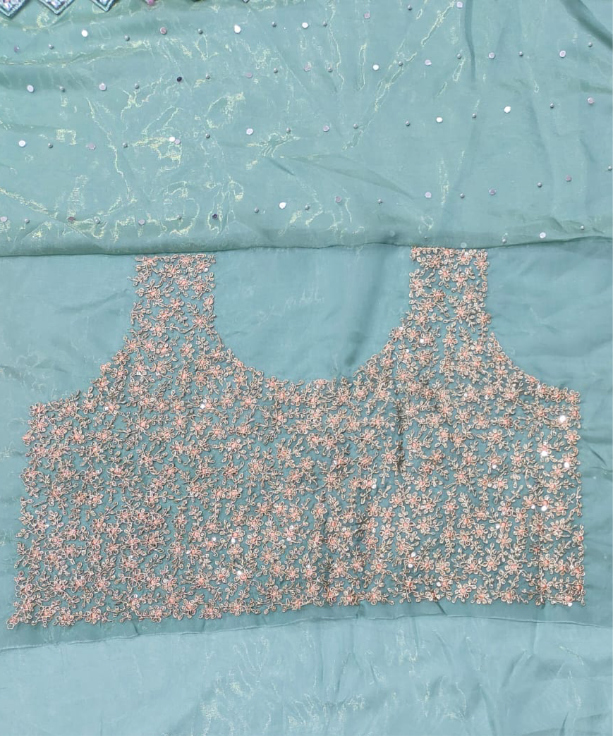 Premium SeaGreen Embroidered Fully Stitched Lehenga