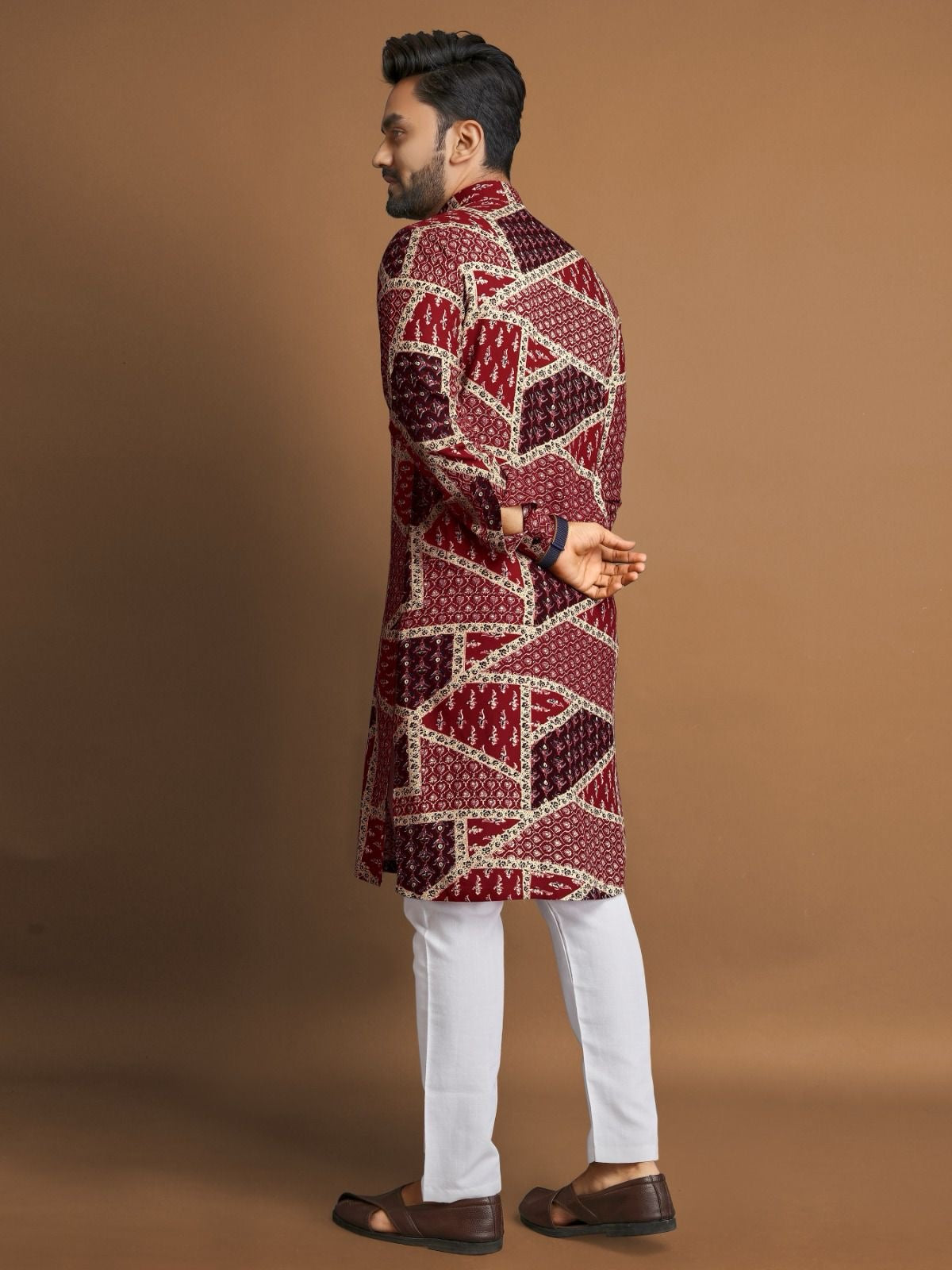 Men's Soft Cotton Foil Print Kurta with Cotton Pajama for every occasion