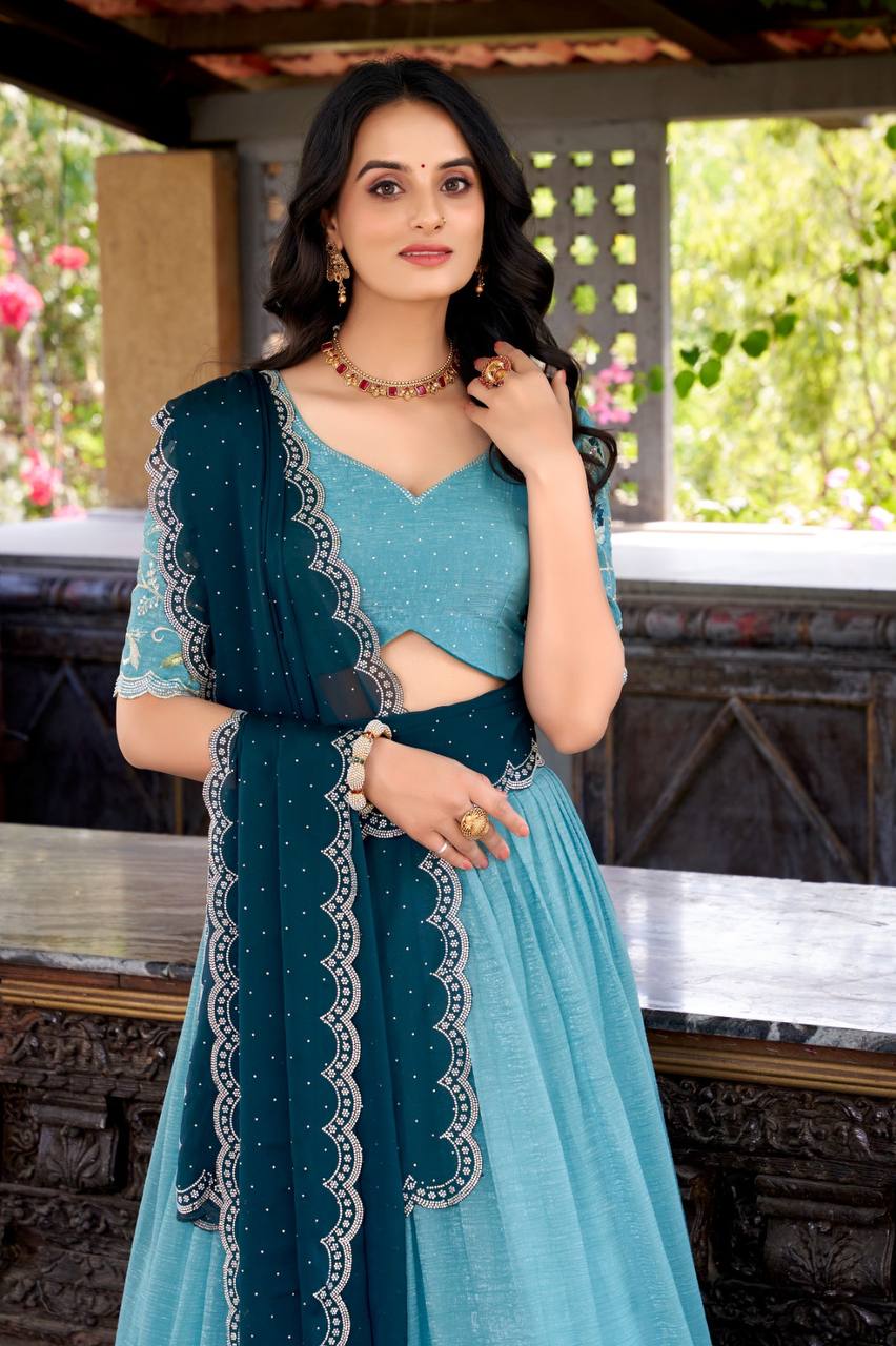 Beautiful Embroidered Fully Stitched Lightweight Lehengas