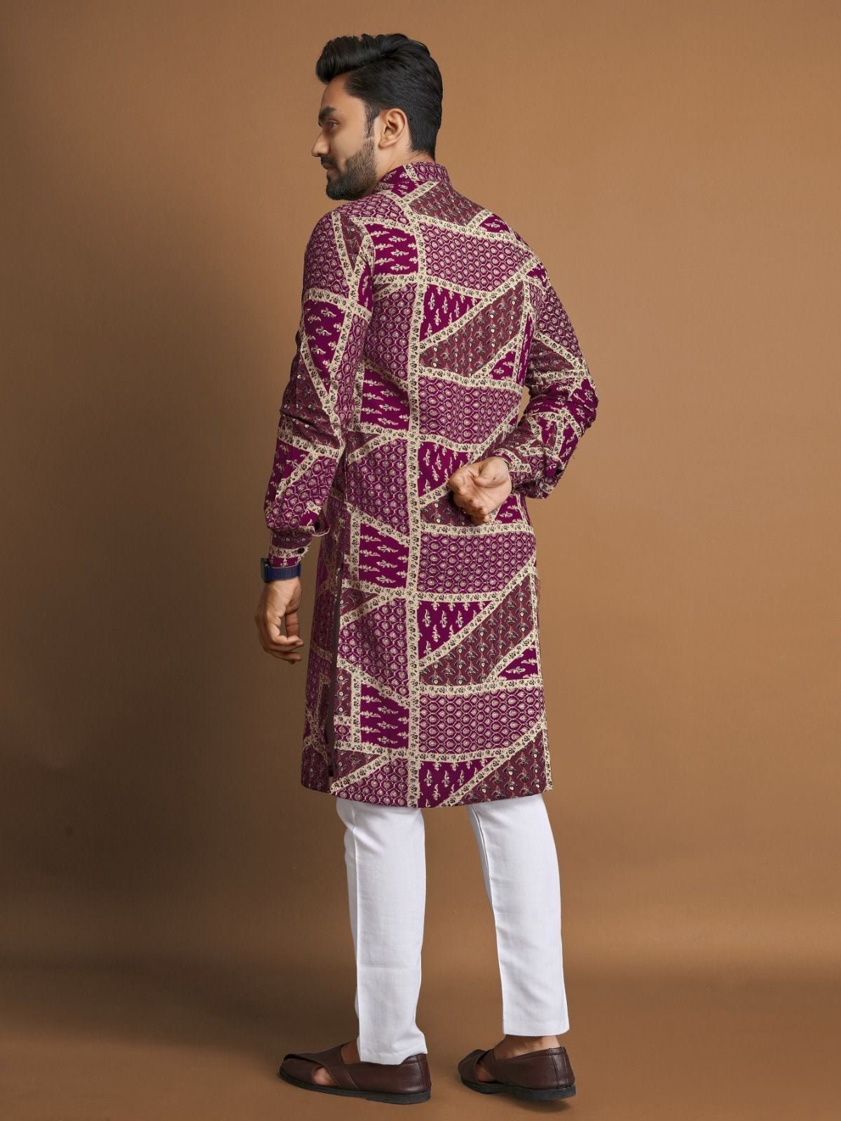Men's Soft Cotton Foil Print Kurta with Cotton Pajama for every occasion