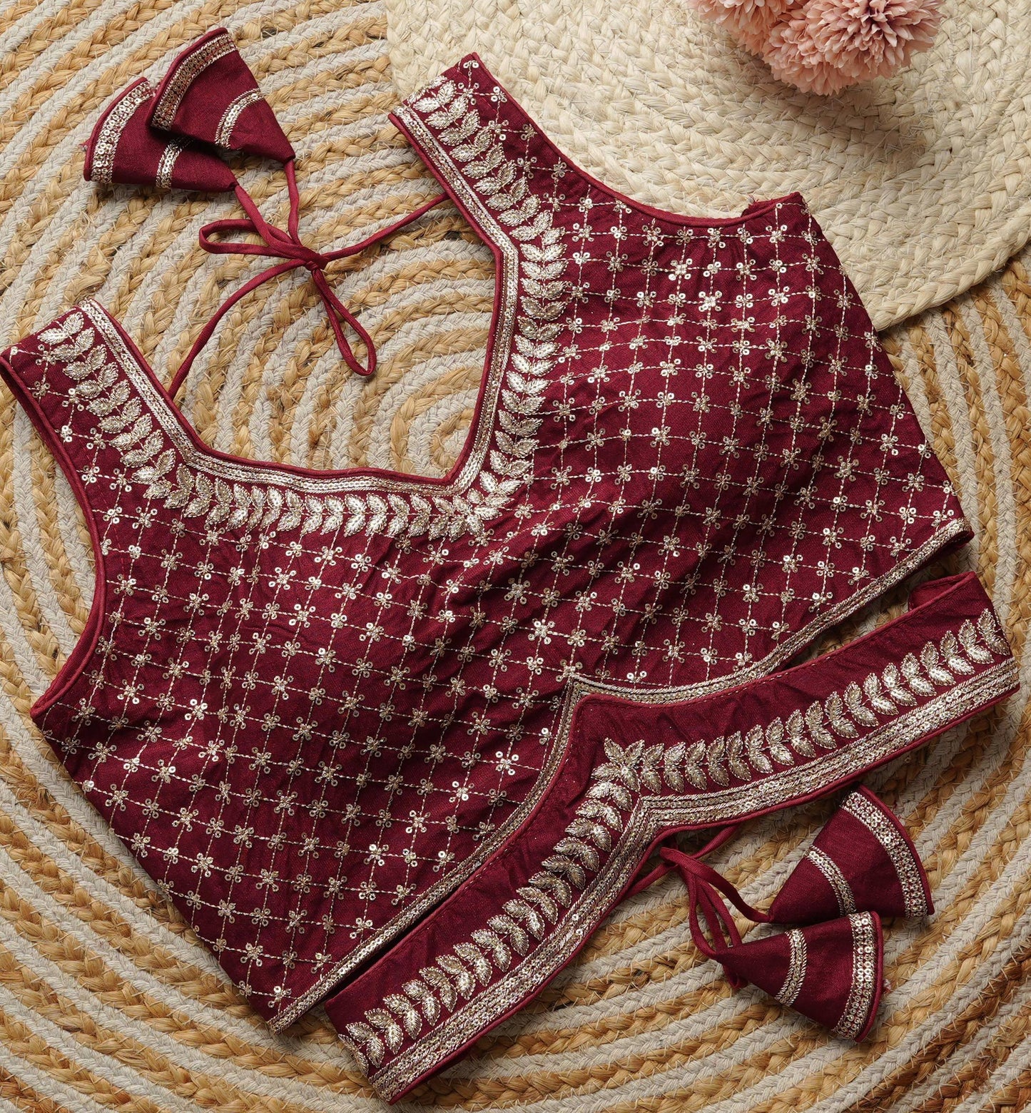 Yuvika - Beautiful Readymade Blouse to Pair with any saree or lehenga with Belt