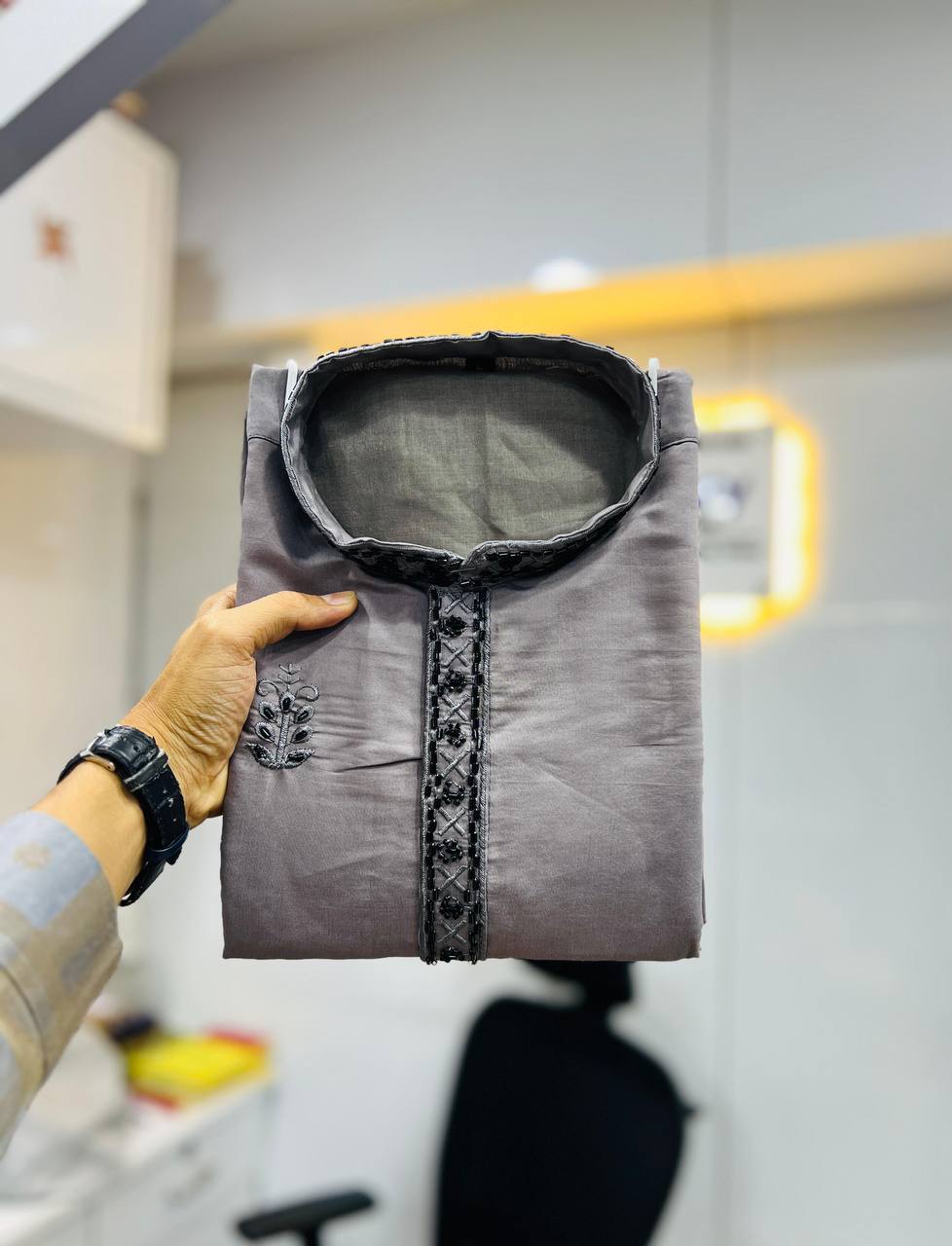 Premium Handwork on Silk Kurta with Pajama for Men