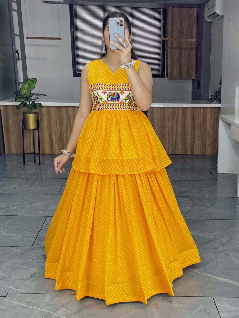 Navratri Special Kediya Style Georgette Leriyu Chaniya Choli