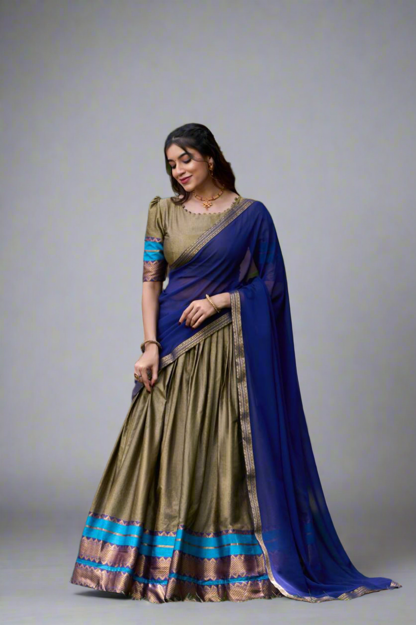 Dusty Grey Premium Fully Stitched Lehenga