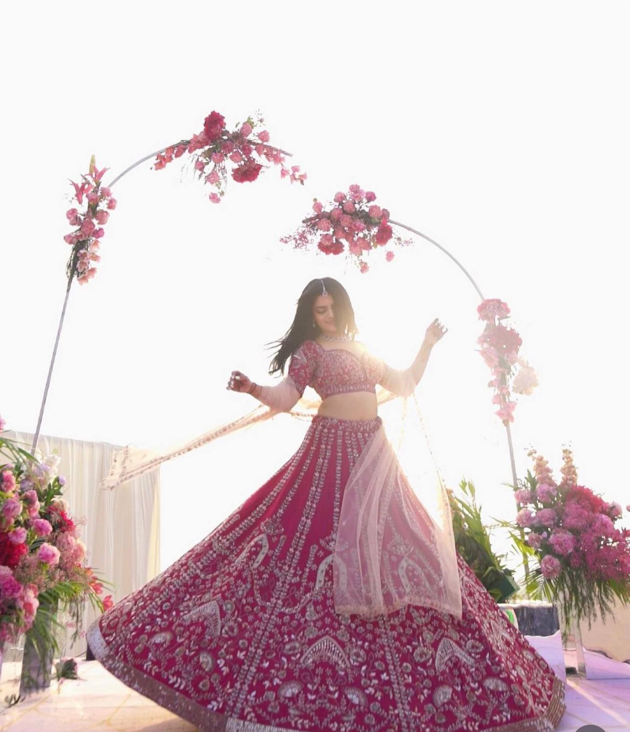 Abha - Premium Rani Pink Beautiful Lehenga