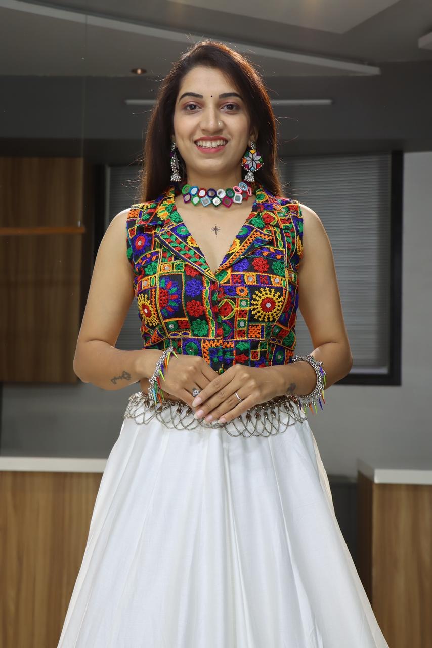 Ethnic Navratri 8 Colours Pure Cotton Chaniya Choli with Gamthi Work Fully Stitched