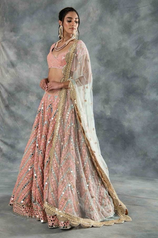 Peach Premium fully stitched lehenga