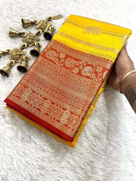 Handloom pattu silk saree with blouse