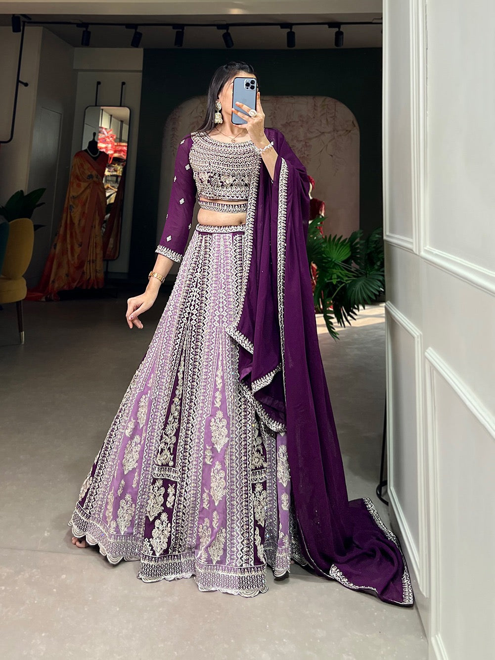 Premium purple heavy work lehenga