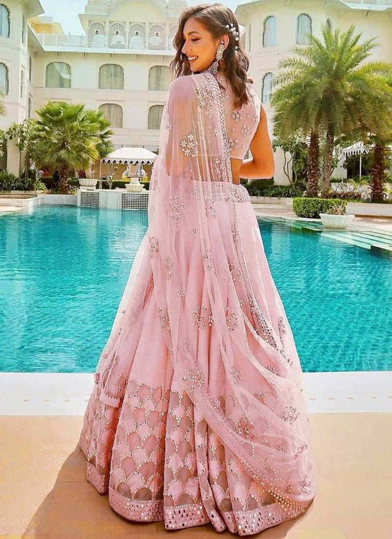 Premium Pastel Pink Readymade Lehenga