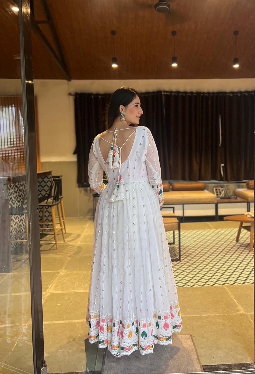 Off white Anarkali Gown with flair