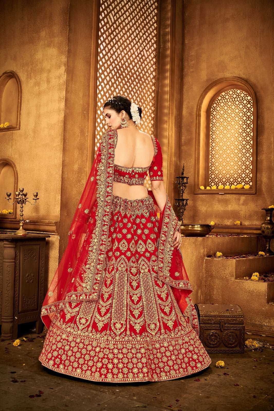 Heavy bridal velvet lehenga
