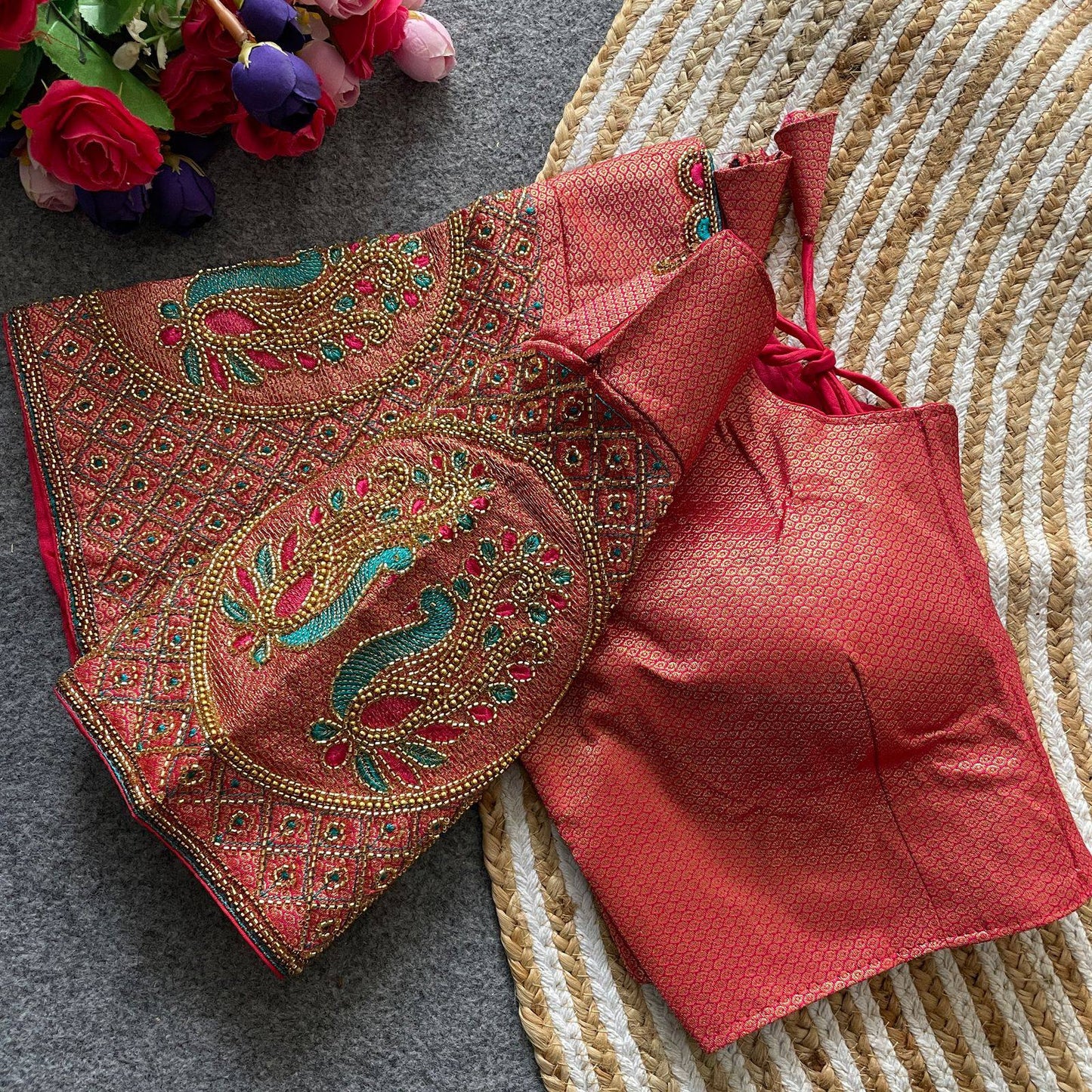 Abhinaya - Premium Thread Work Silk Readymade Blouse