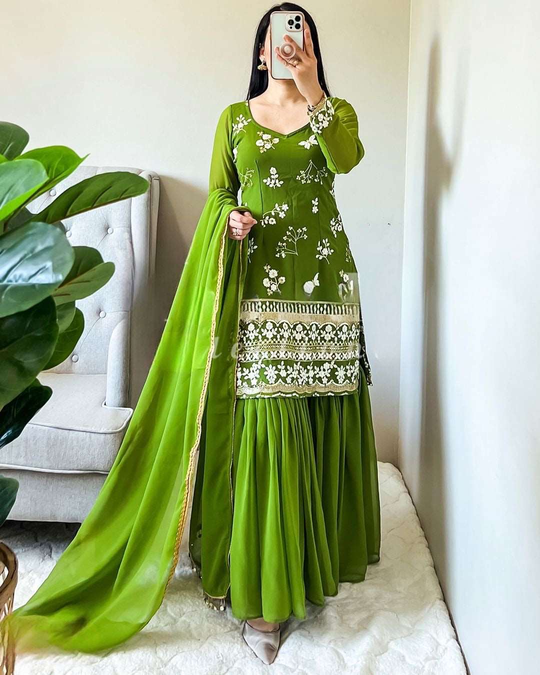 Green sharara set fully stitched XXL Green sharara set fully stitched XXL