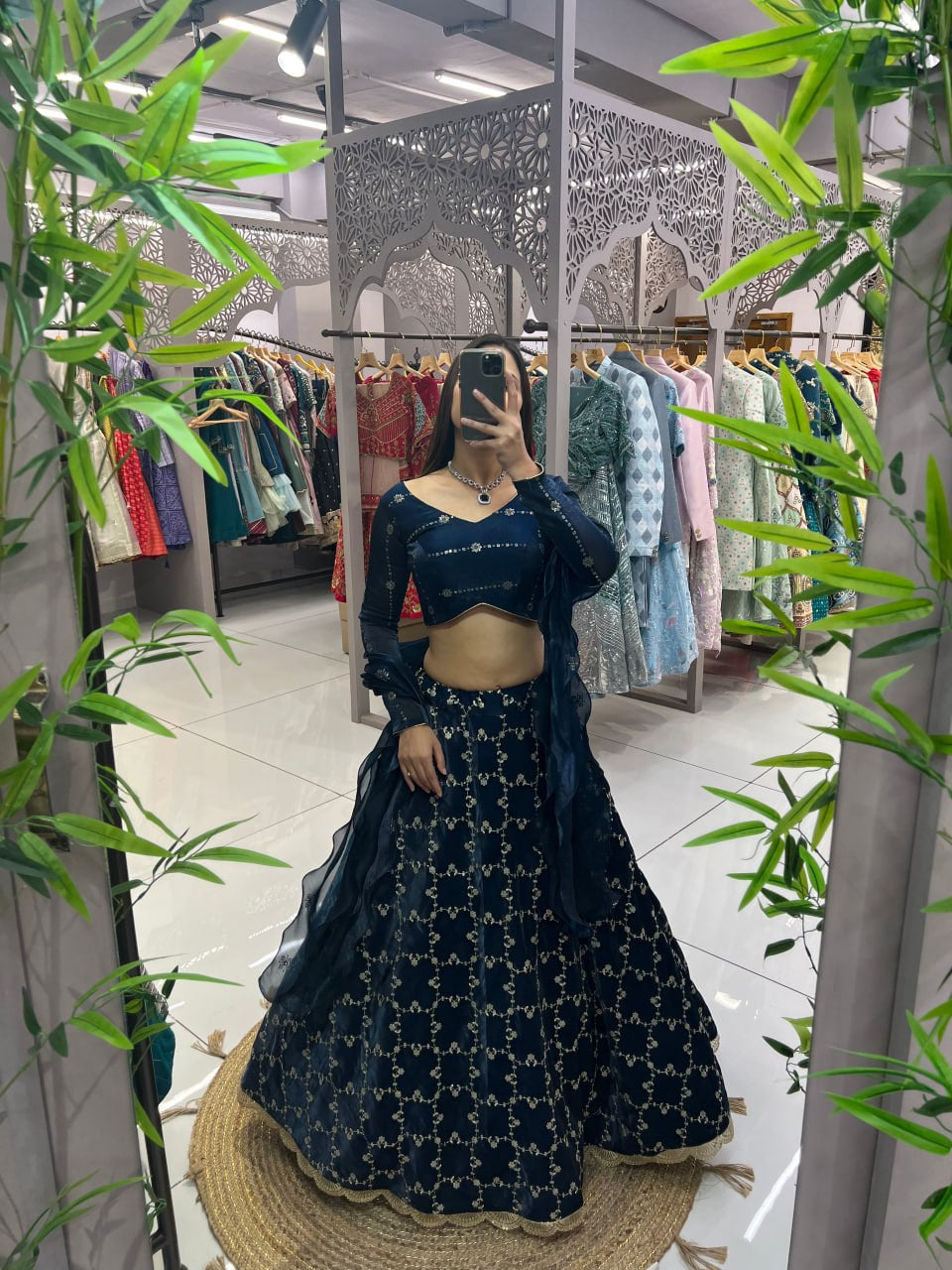Premium Rama Lehenga with Blouse and dupatta fully stitched