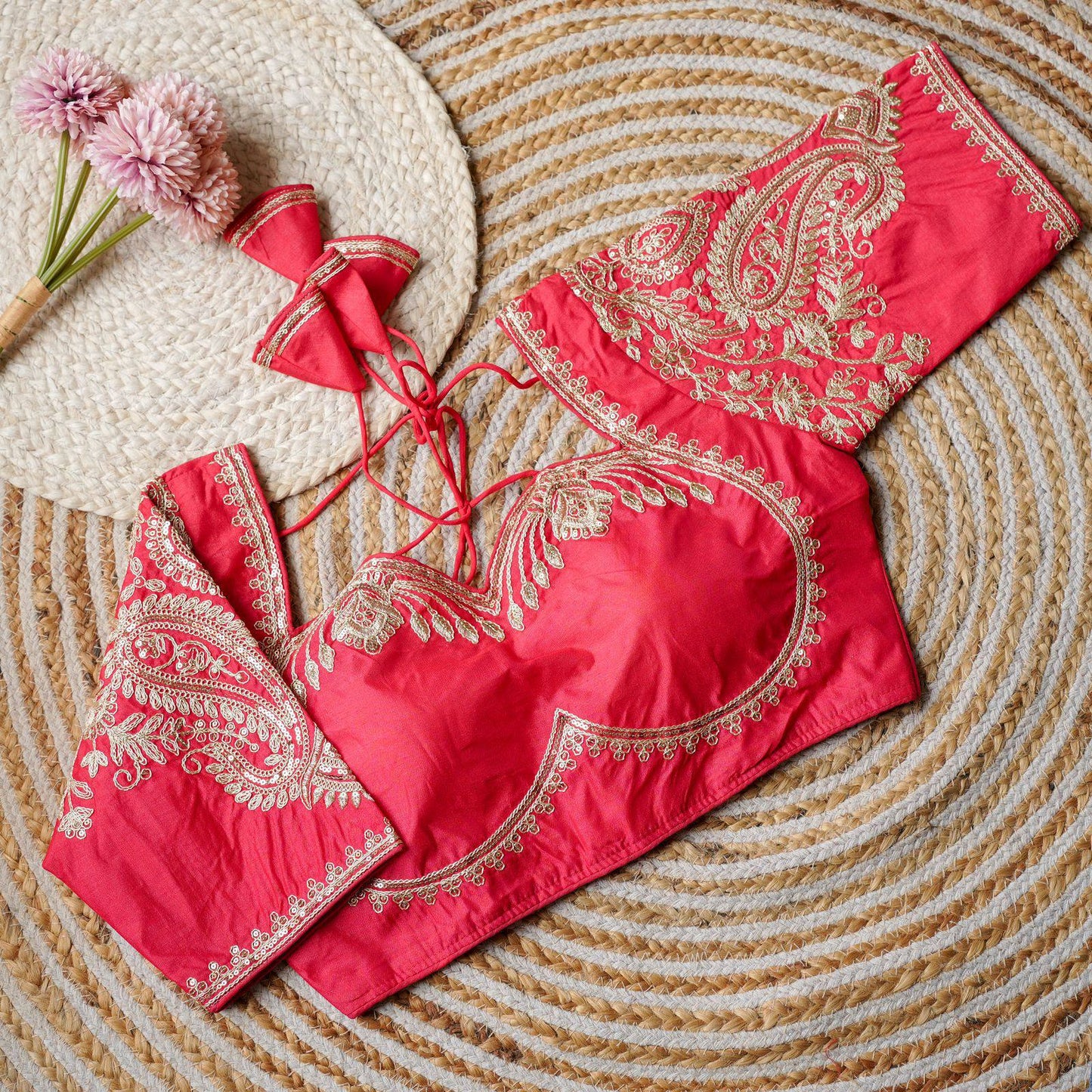 Mohini - Gold Embroidered Readymade Blouse