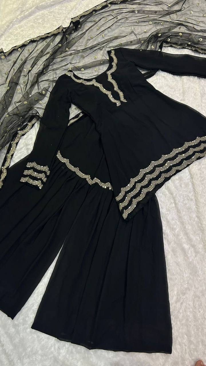 Classic Black Sharara Set