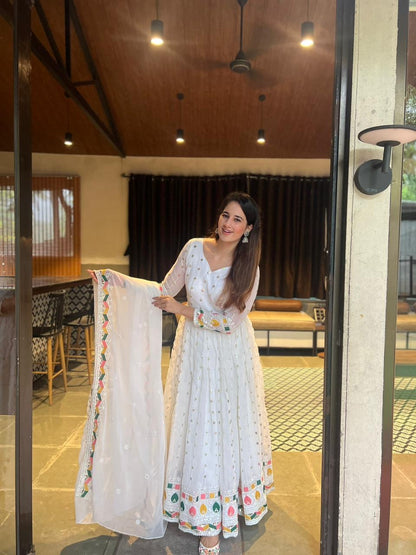Off white Anarkali Gown with flair