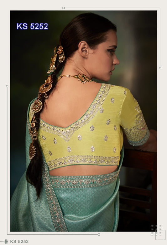 Premium Silk sarees with work and stitched blouse