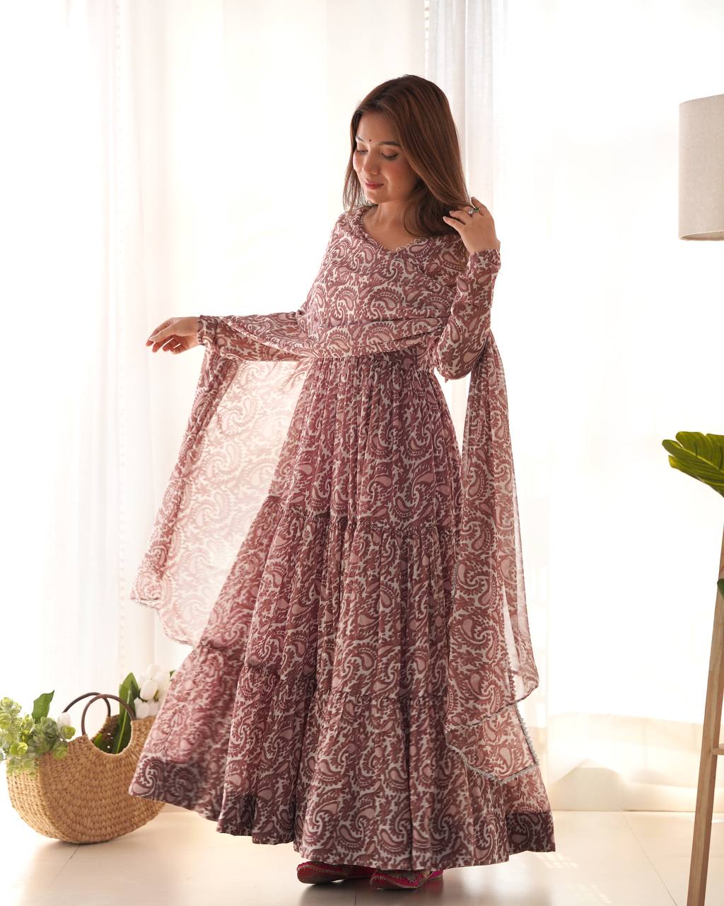 Anarkali soft georgette fabric smooth flair